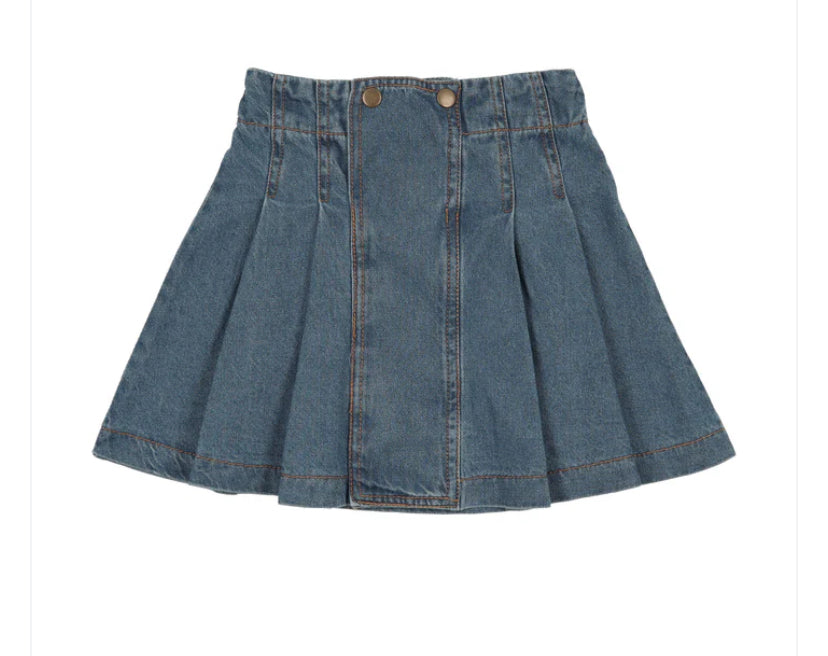 Farren + Me Denim Pleated Skirt