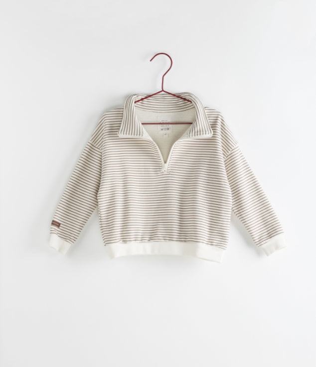 Please Mom Striped Zip Up