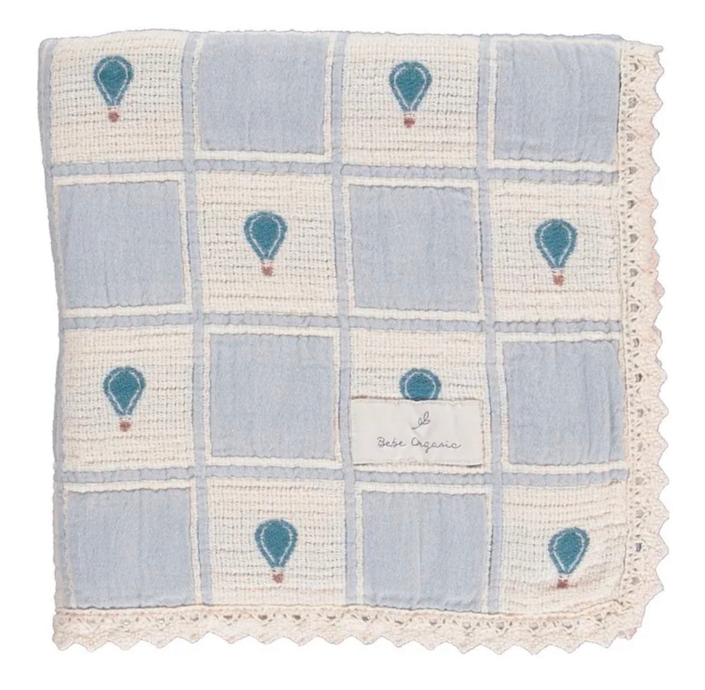 Bebe Organic Balloon Blanket- blue
