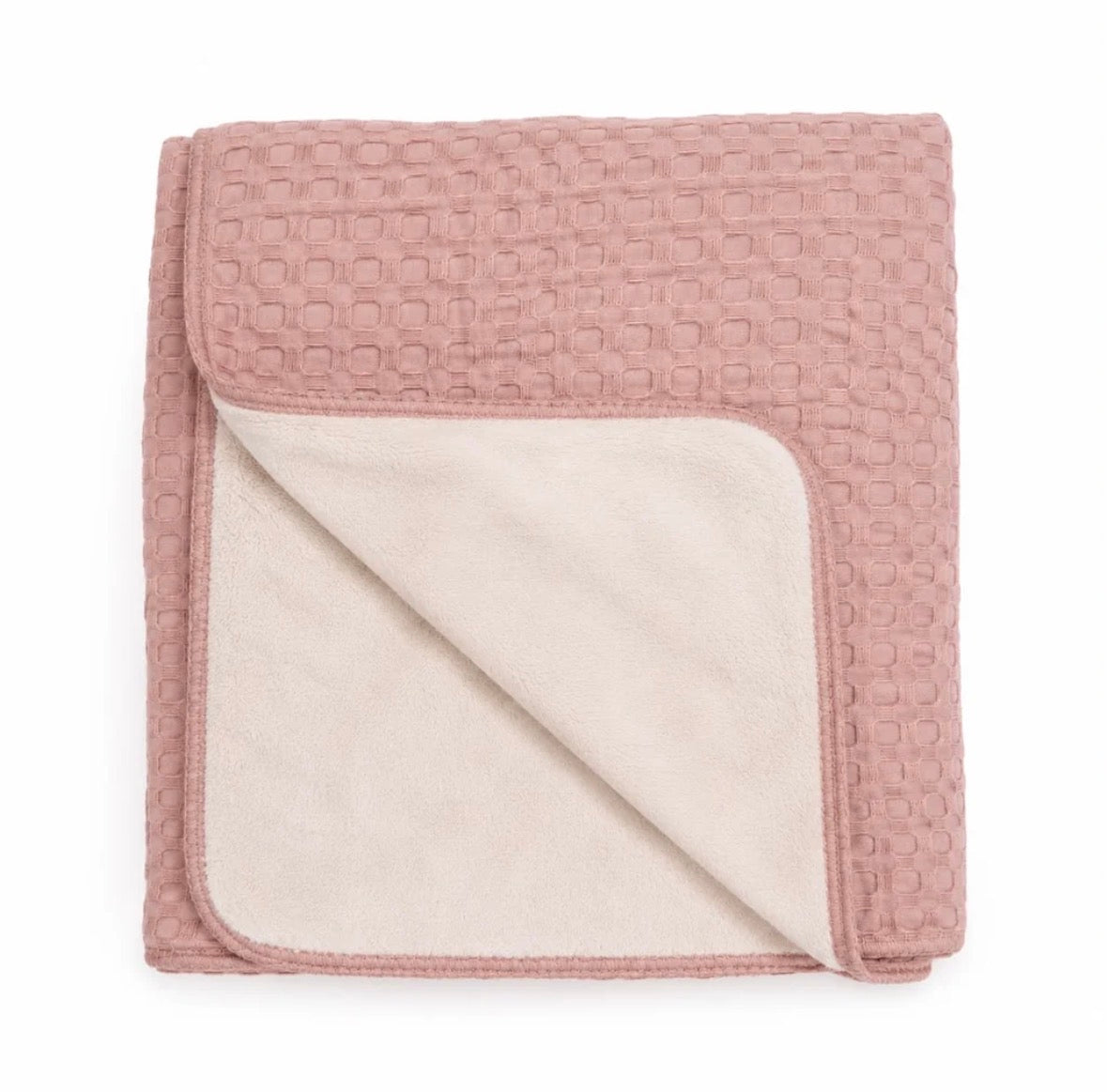 Mema Knits Waffle Fur Blanket- pink