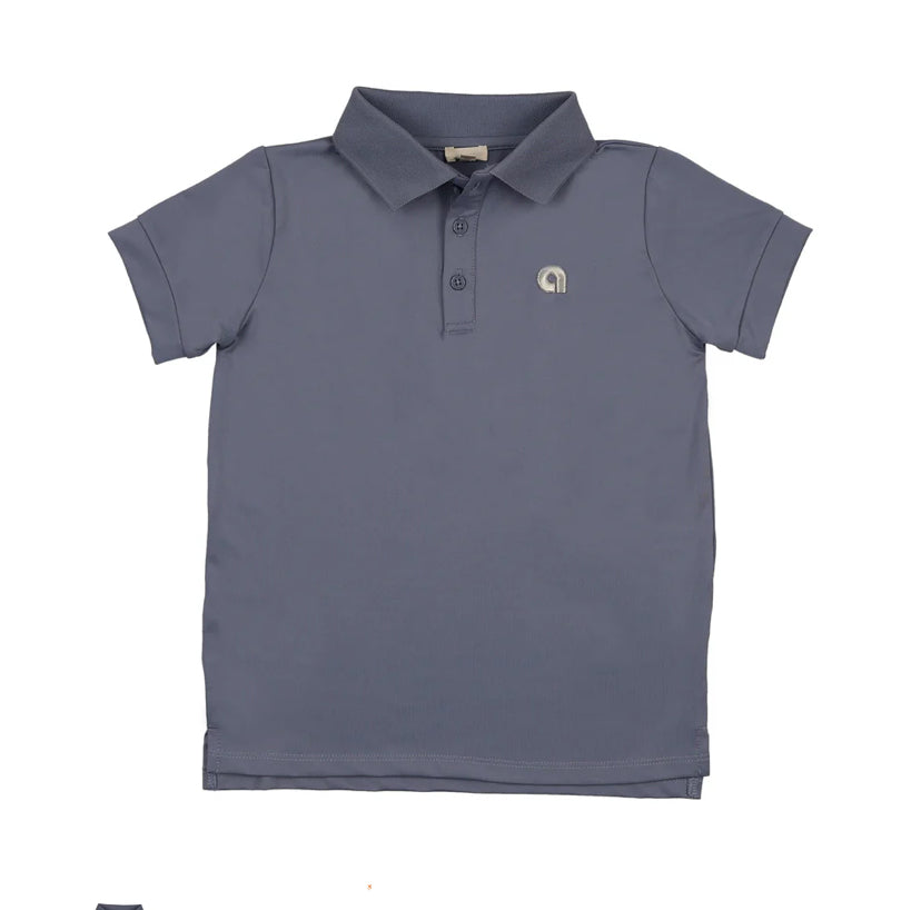 Lil Legs Sports Polo Ss 4T-7Y - Smokey Blue
