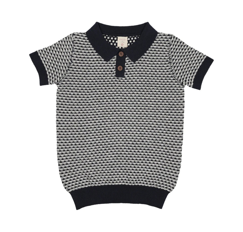 Analogie Multi Knit Polo 8Y-12Y - Navy
