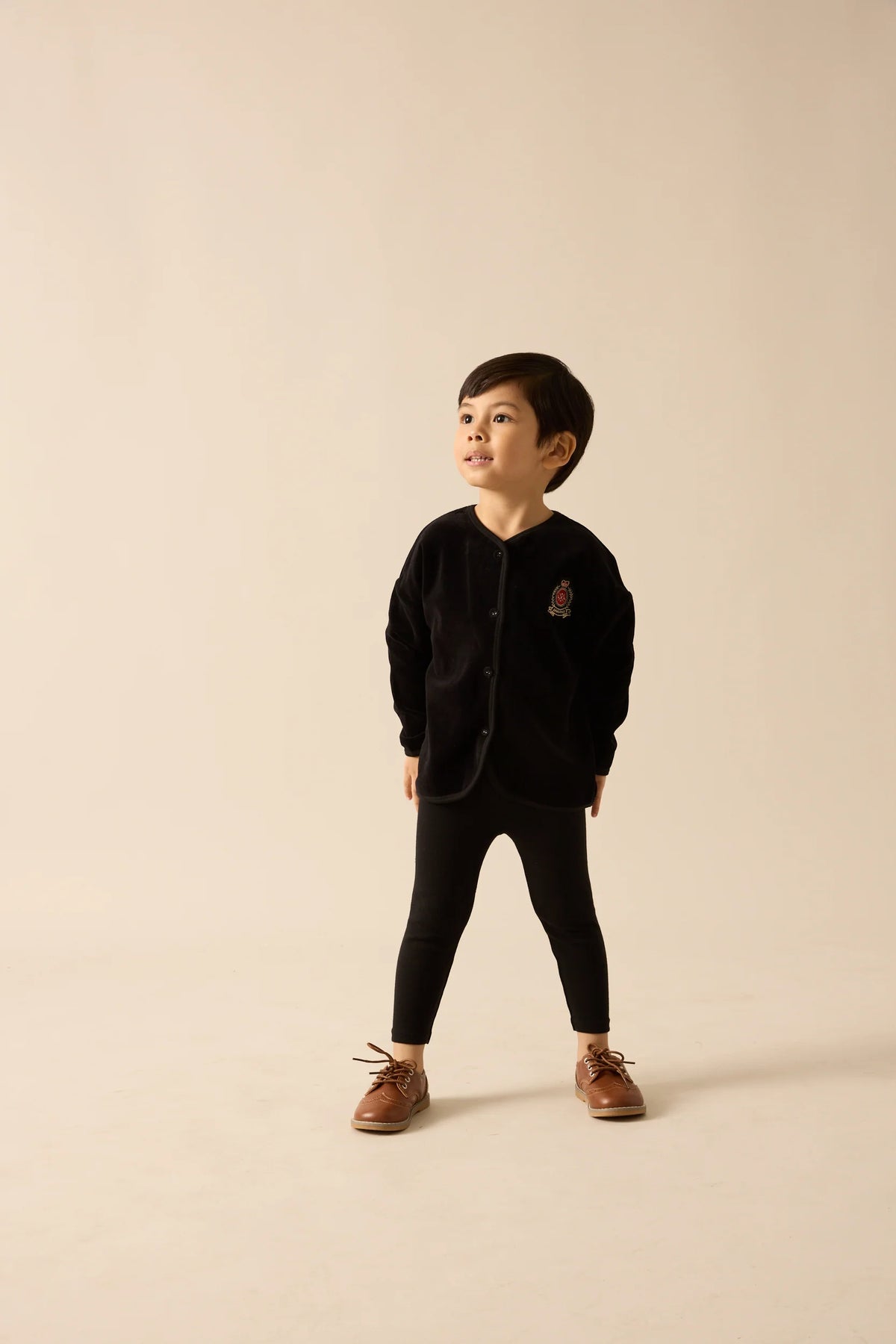 Little Legs Velour Crest Lounge Set