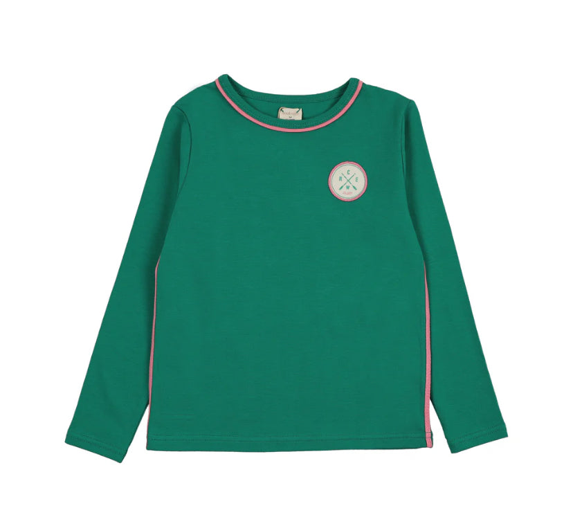 Analogie Boating Crew Long Sleeve Tee - Electric Green