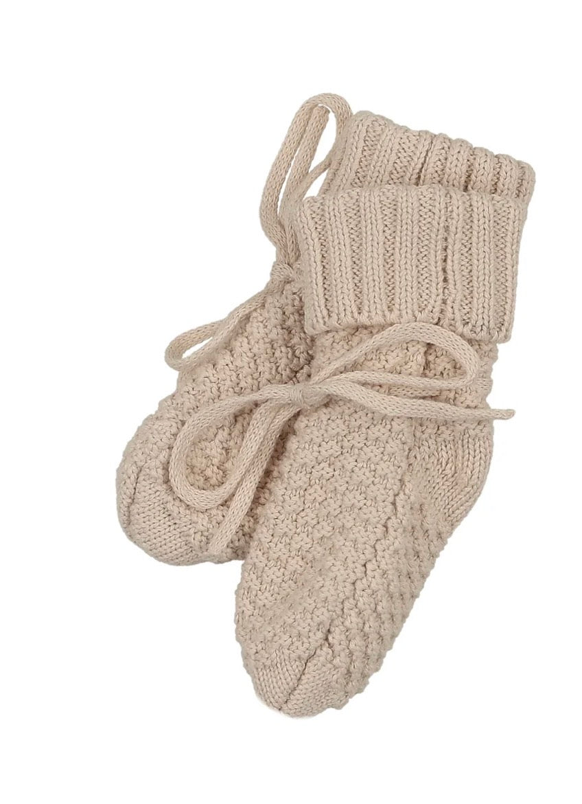 Mema Knits Sand Waffle Knit Booties