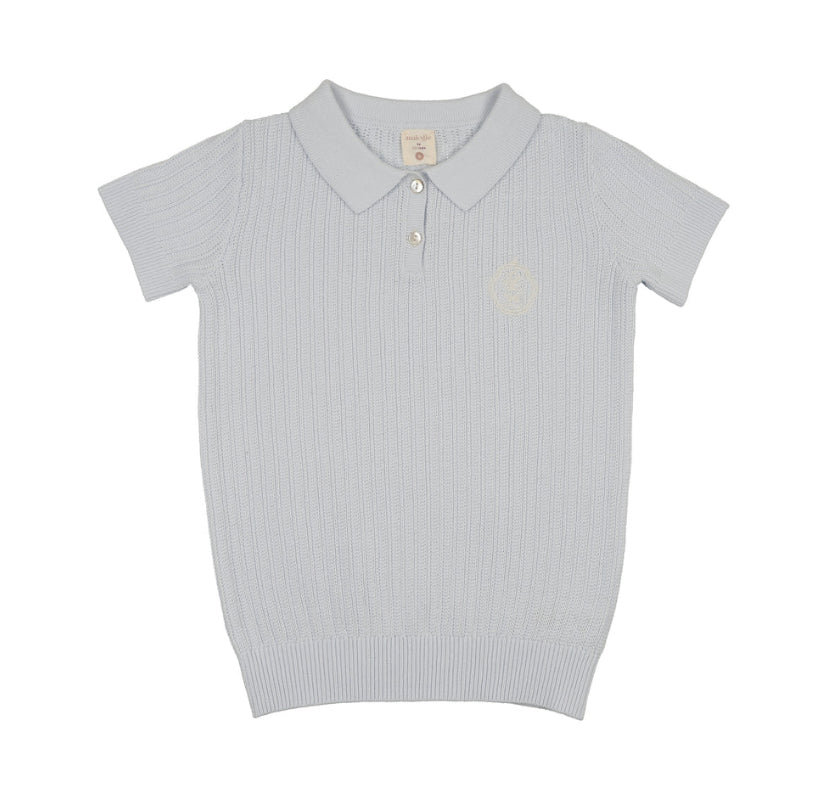 Analogie Knit Polo 3T-7Y - Clear Blue