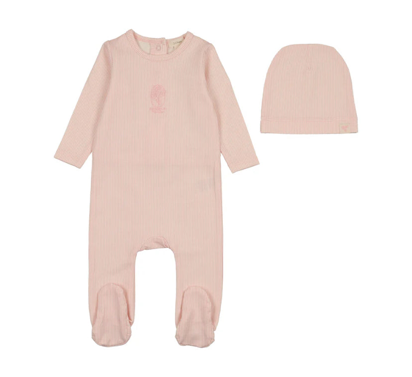 Lil Legs Sailor Stripe Footie Set - Pink