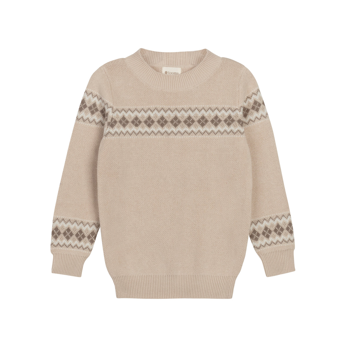 Looms Taupe Fair Isle Collection Kids Boys Sweater