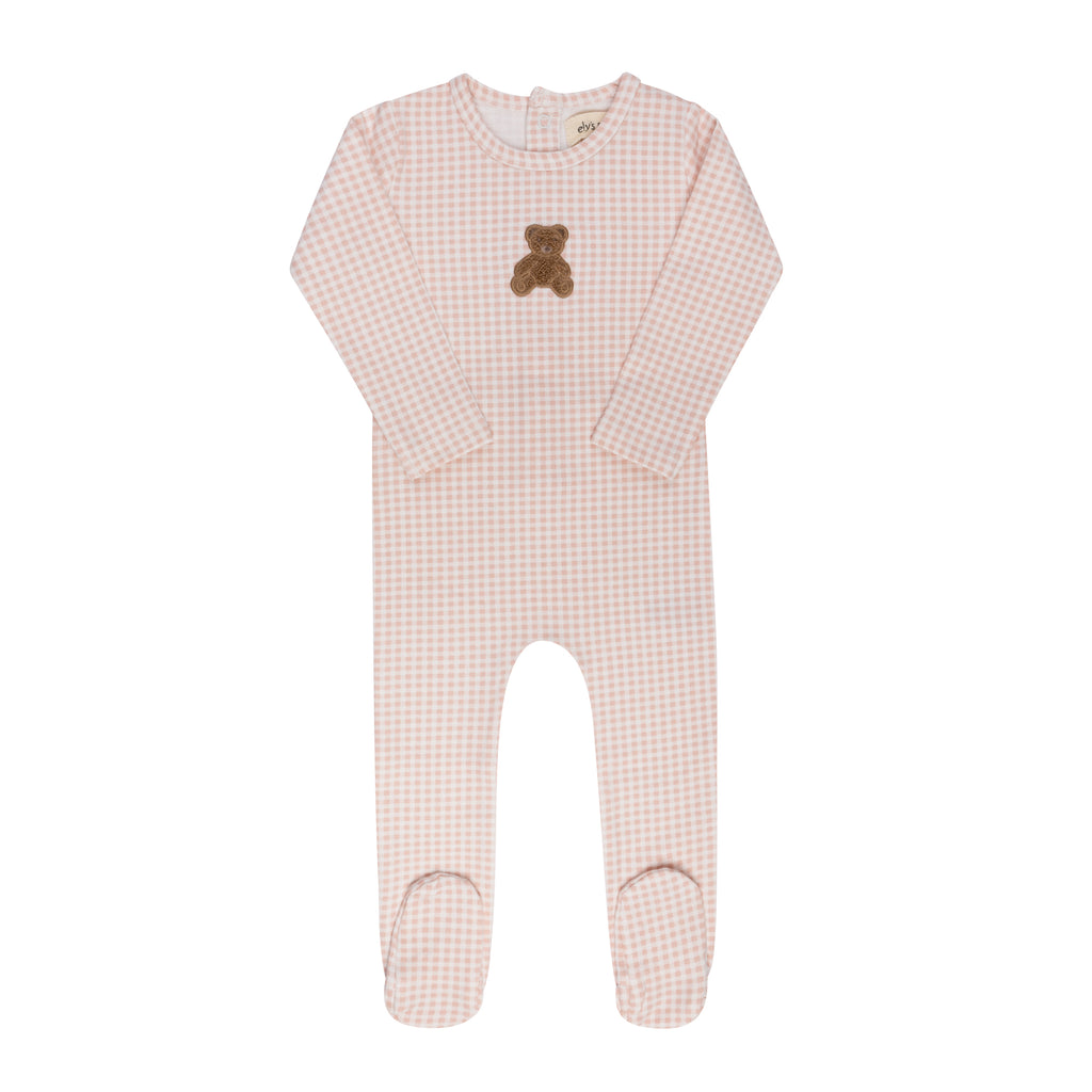 Ely's & Co Gingham Teddy Collection Footie