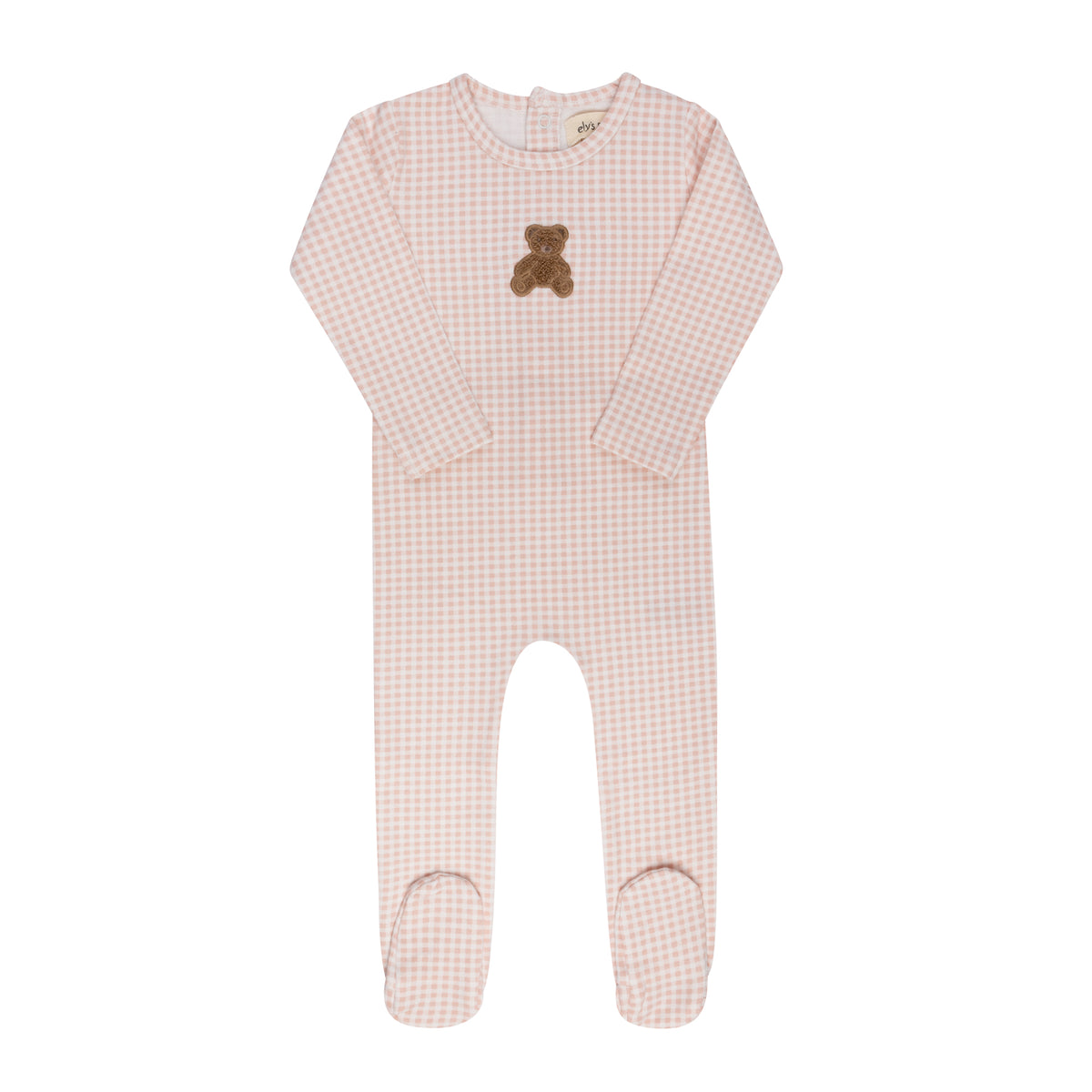 Ely's & Co Gingham Teddy Collection Footie