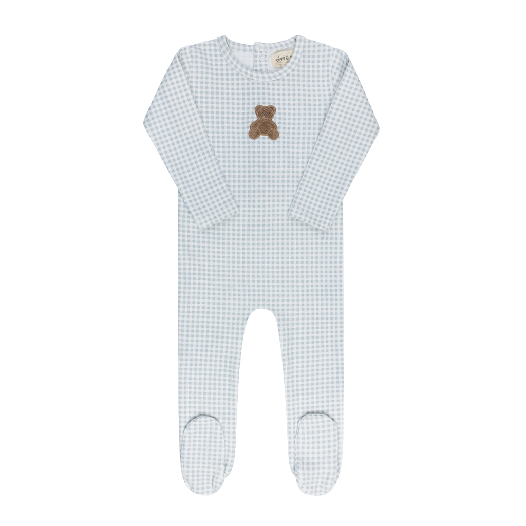 Ely's & Co Gingham Teddy Collection Footie