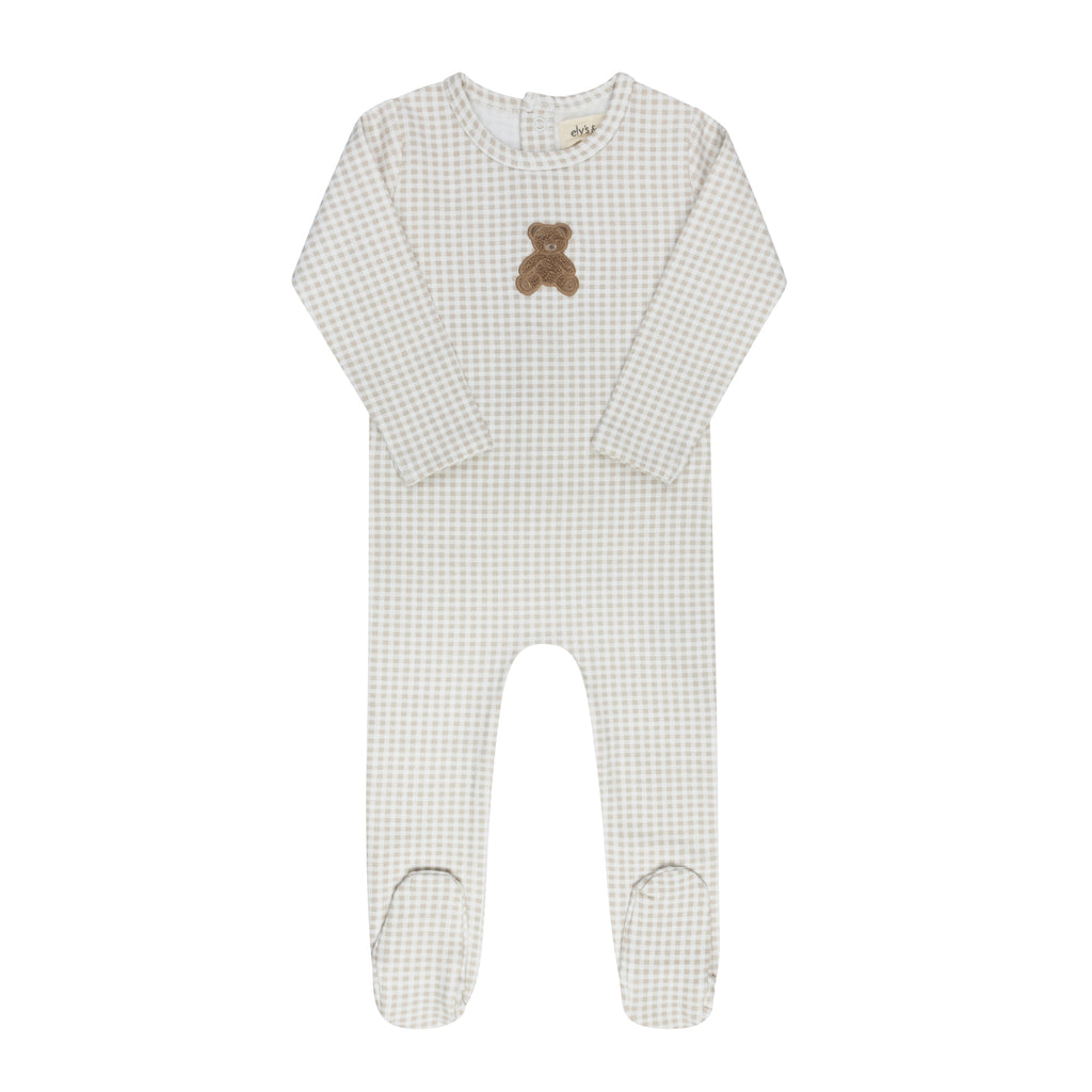 Ely's & Co Gingham Teddy Collection Footie