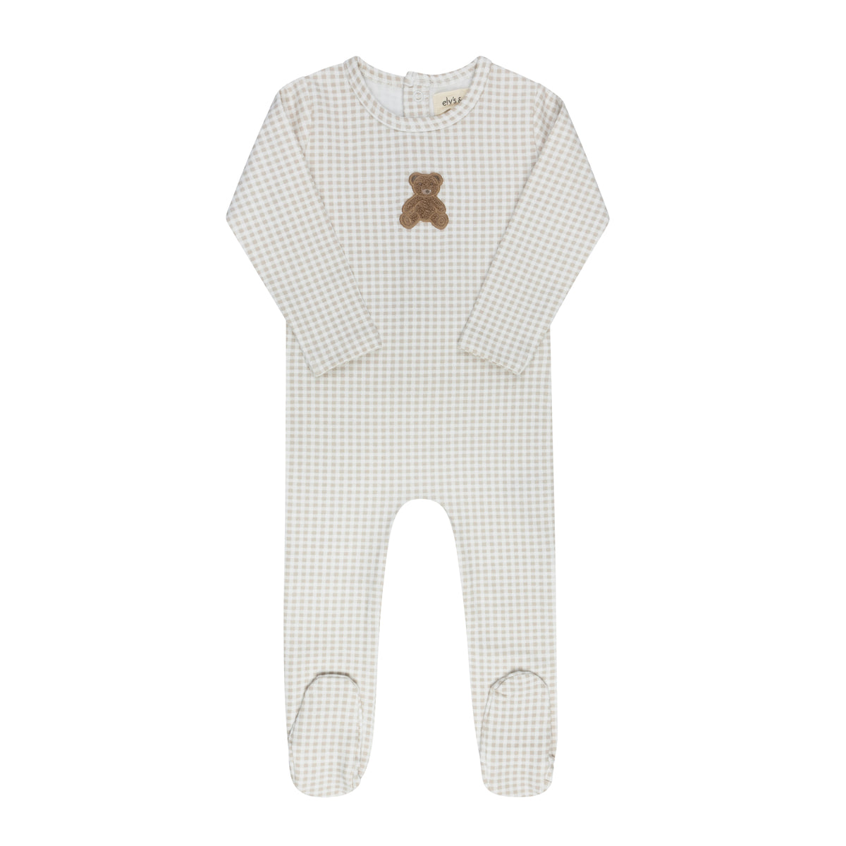 Ely's & Co Gingham Teddy Collection Footie