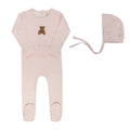 Ely's & Co Gingham Teddy Collection Footie + Bonnet