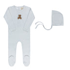 Ely's & Co Gingham Teddy Collection Footie + Bonnet