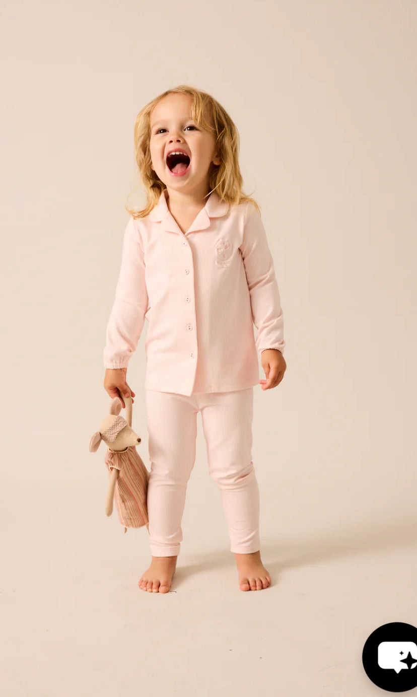 Lil Legs Sailor Stripe Lounge Set - Pink