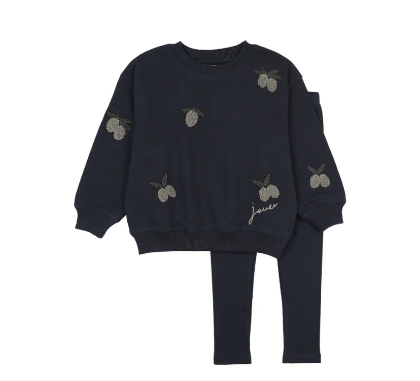 Analogie Navy Olive Patch Sweatshirt Set