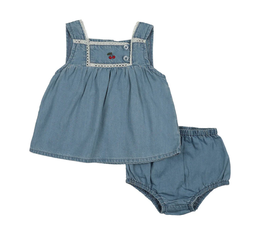 Analogie Denim Capsule Toddler Girl Set - Blue Tencel