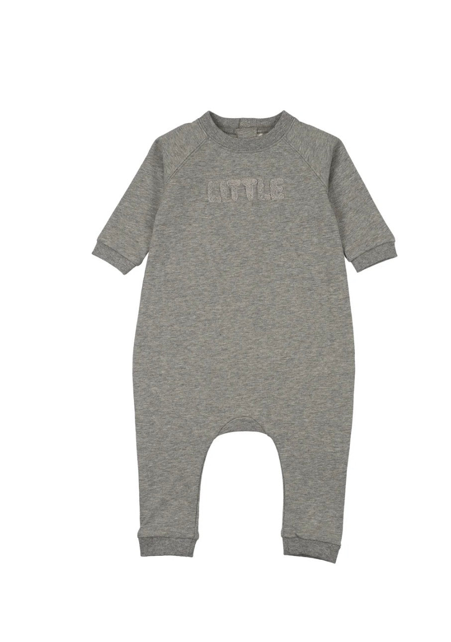 Mema Knits Grey Sherpa Wordart Jumpsuit
