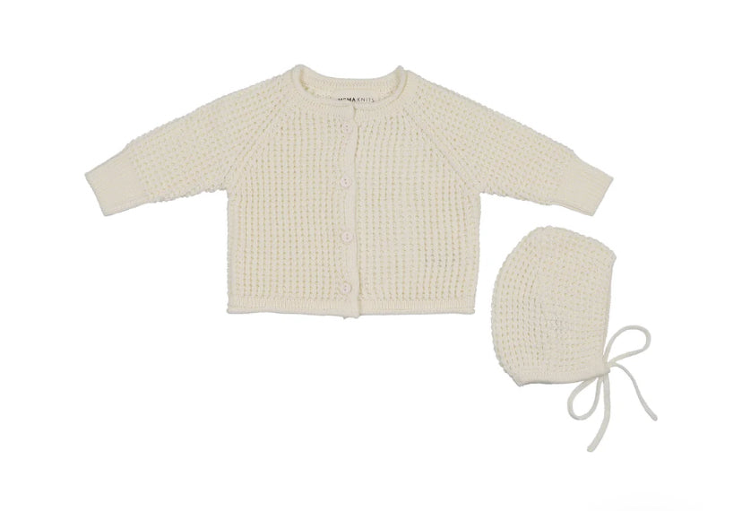 MEMA KNITS KNIT JACKET+ BONNET