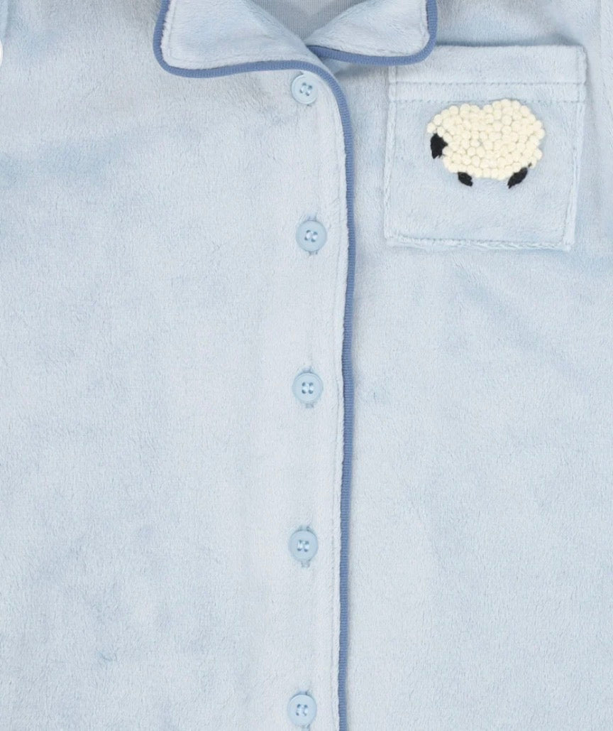 Baby Jolee Velour Sheep Loungeset , blue