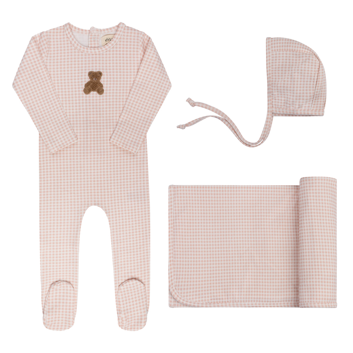 Ely's & Co Gingham Teddy Collection Take Me Home Set