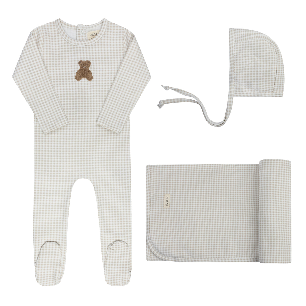 Ely's & Co Gingham Teddy Collection Take Me Home Set
