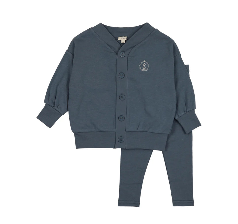 Lil Legs Boys Shabbos Lounge Set - Off Blue