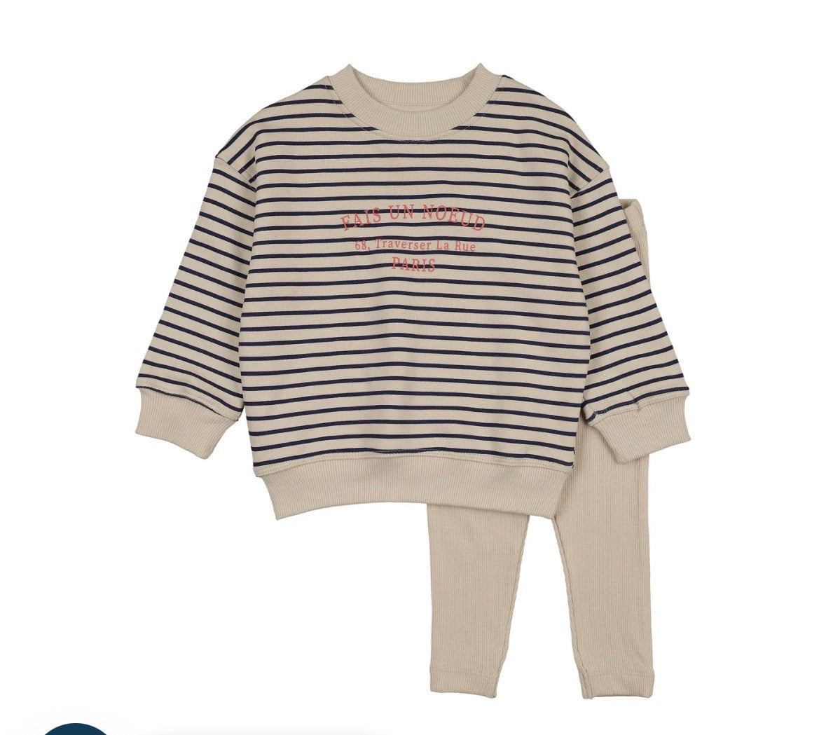 Analogie Stripe Print Bold Boy Stripe Sweatshirt Set