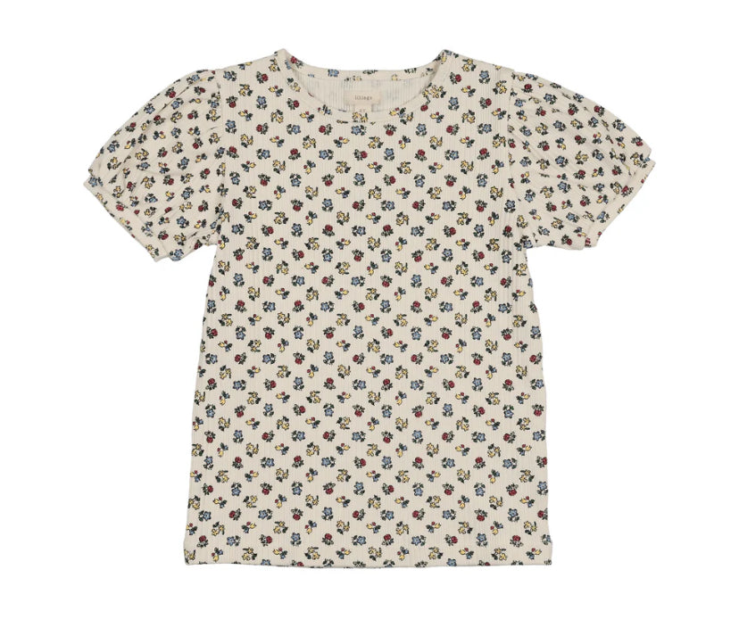 Lil Legs Puff Sleeve Tee Ss - Primary Floral