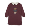 Analogie Washed Burgundy Bear Sweatshirt Dress
