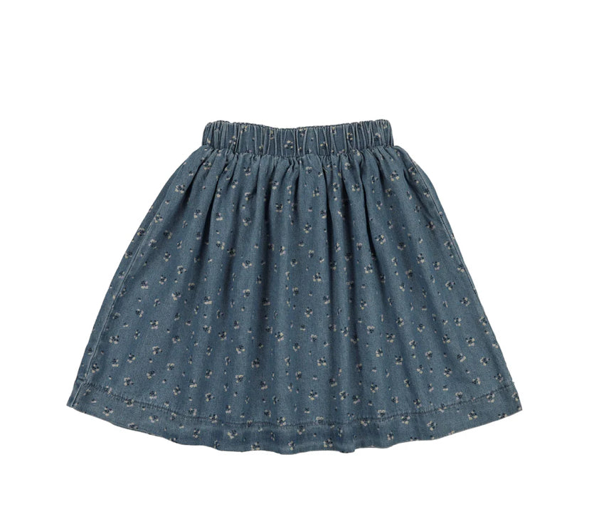 Analogie Dainty Denim Circle Skirt - Blue