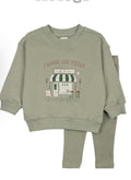Analogie Dried Green Cafe Boy Sweatshirt Set