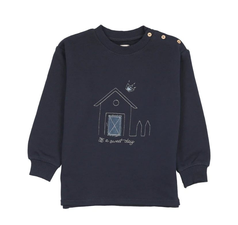 Analogie Navy Sweet Campaign Boys Embroidered Sweatshirt