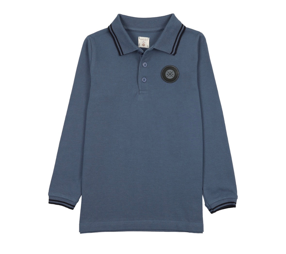 Analogie Vintage Blue Double Stripe Polo