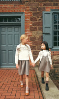 Looms Ivory Mauve Fair Isle Collection Kids Sweater