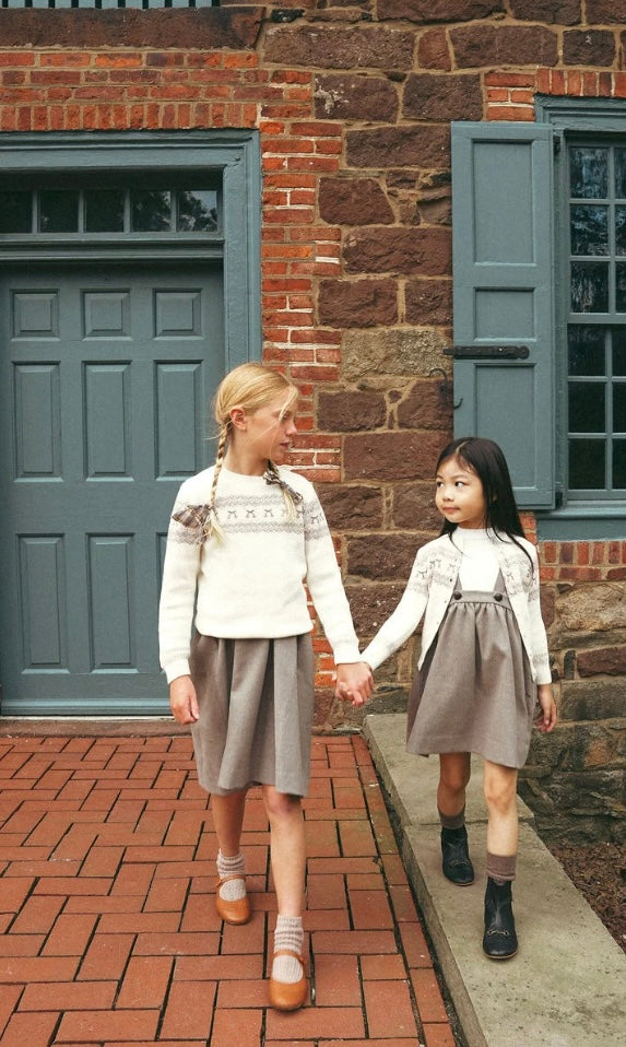 Looms Ivory Mauve Fair Isle Collection Kids Sweater