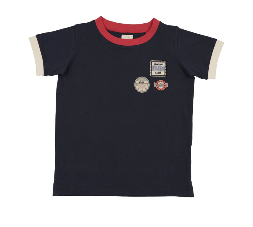 Lil Legs Patch Applique Tee - Navy