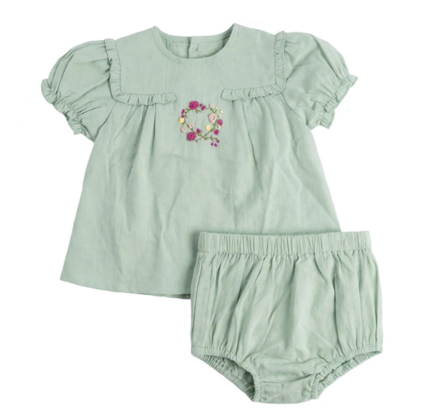 Pompomme Heart embroidered Detail set