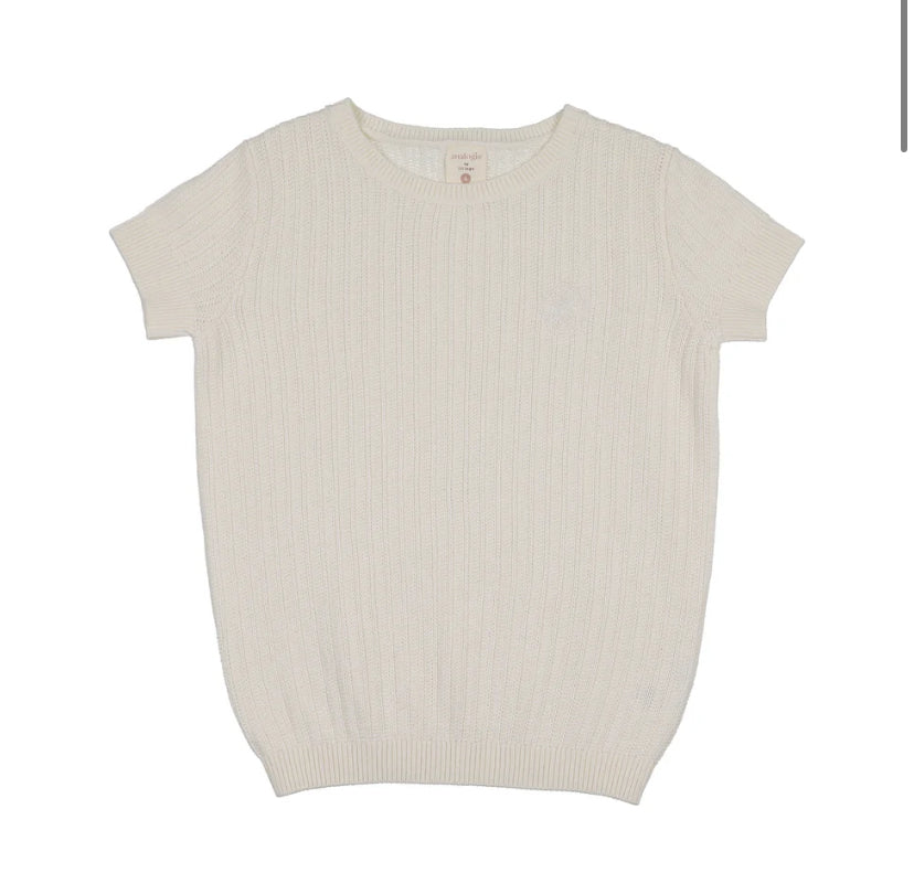 Analogie Knit Crew Neck Sweater 12M-7Y - Cream