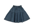 Lil Legs Denim Gathered Skirt - Mid Blue Wash
