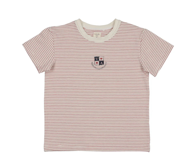 Analogie Denim City Girls Ss Tee - Red Stripe