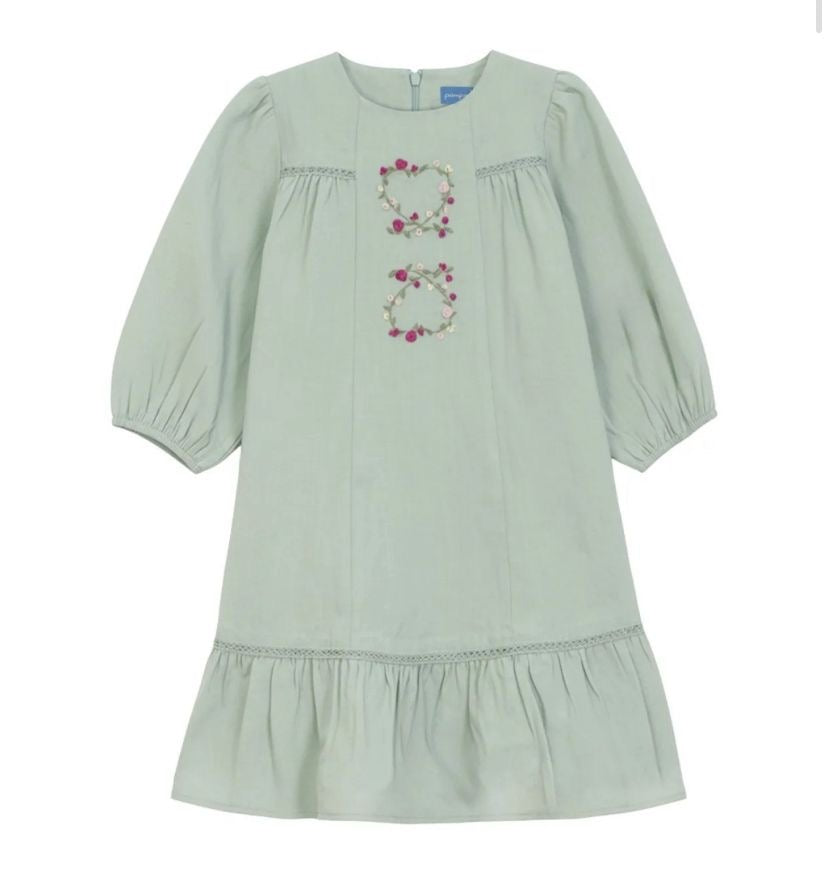 Pompomme Heart Embroidered Detail dress