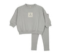 Lilette Graphic Tag Sweatshirt Set - Pale Blue