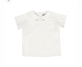 Bace Collection white/tan collar blouse