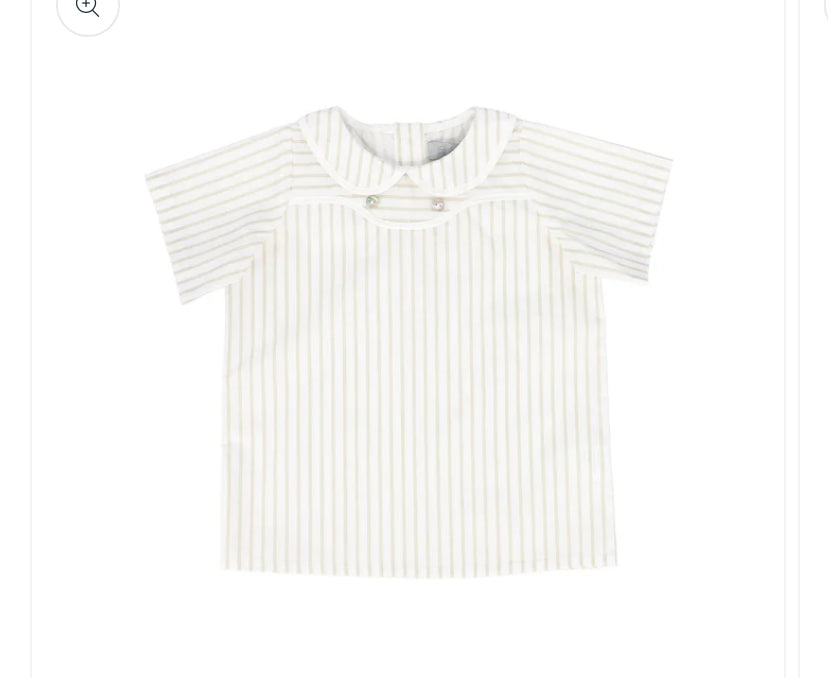 Bace Collection white/tan collar blouse