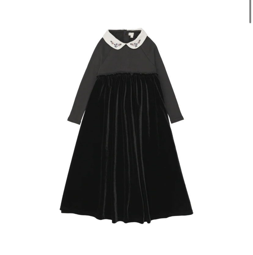 Little Legs Embroidered Collar Maxi