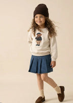 Little Legs Blue Denim Pleated Denim Skirt