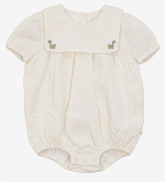 Pompomme Embroidered detail Romper