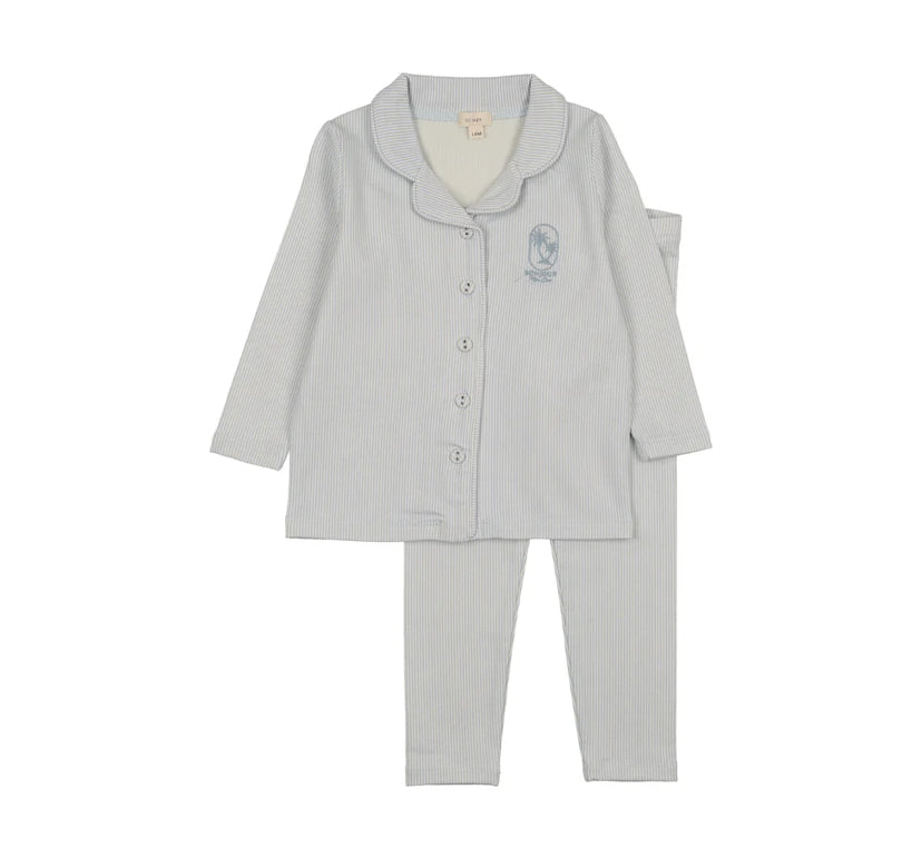 Lil Legs Sailor Stripe Lounge Set - Blue